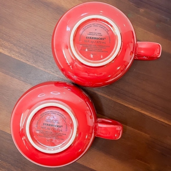 Starbucks 2023 Holiday Red Ribbon Bow Mugs – Set of 2 (New) - Picture 4 of 4